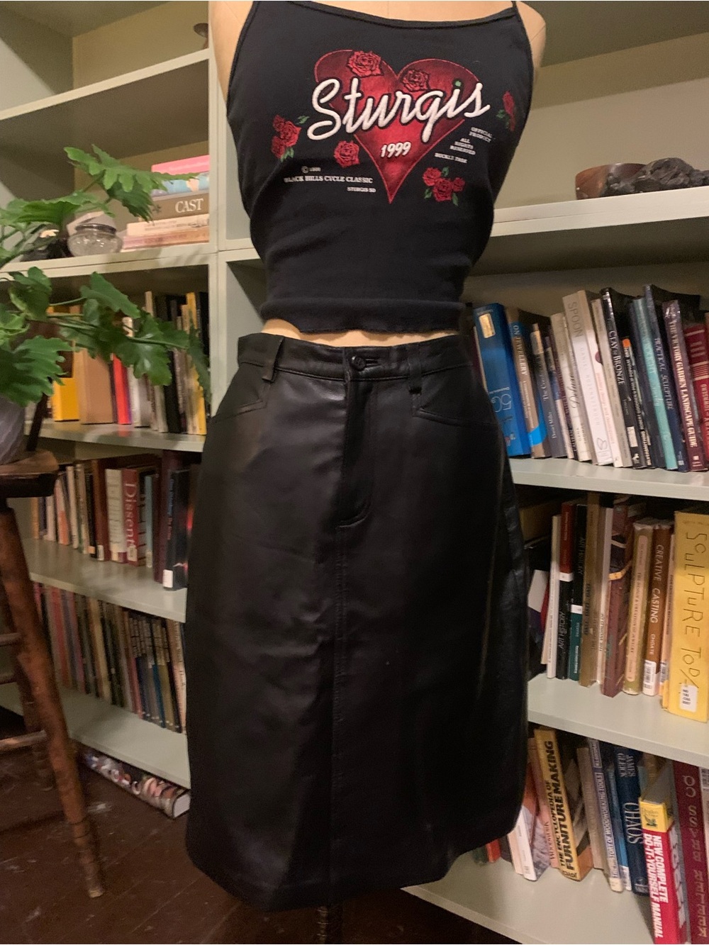 Super Soft Liz Claiborne Black Leather Pencil Skirt